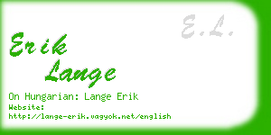 erik lange business card